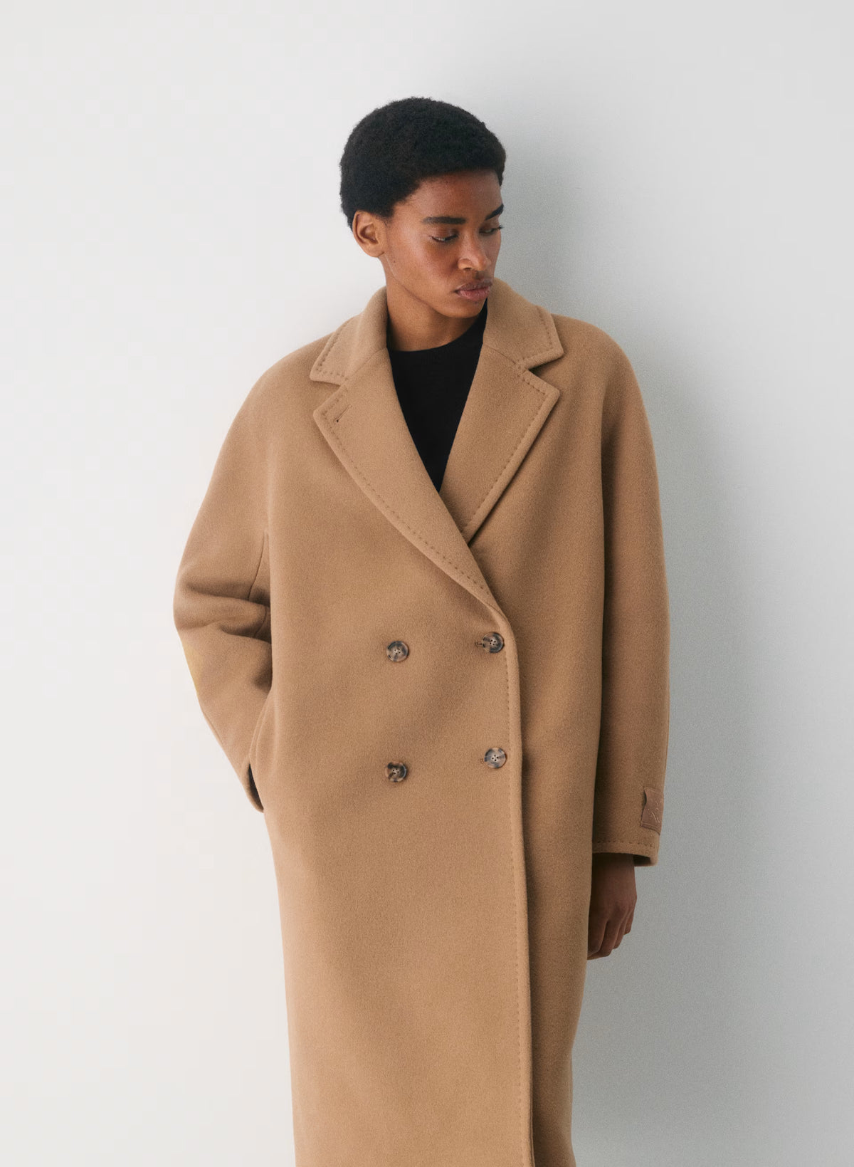 Double-Breasted Wool Cashmere Coat - Herringbone