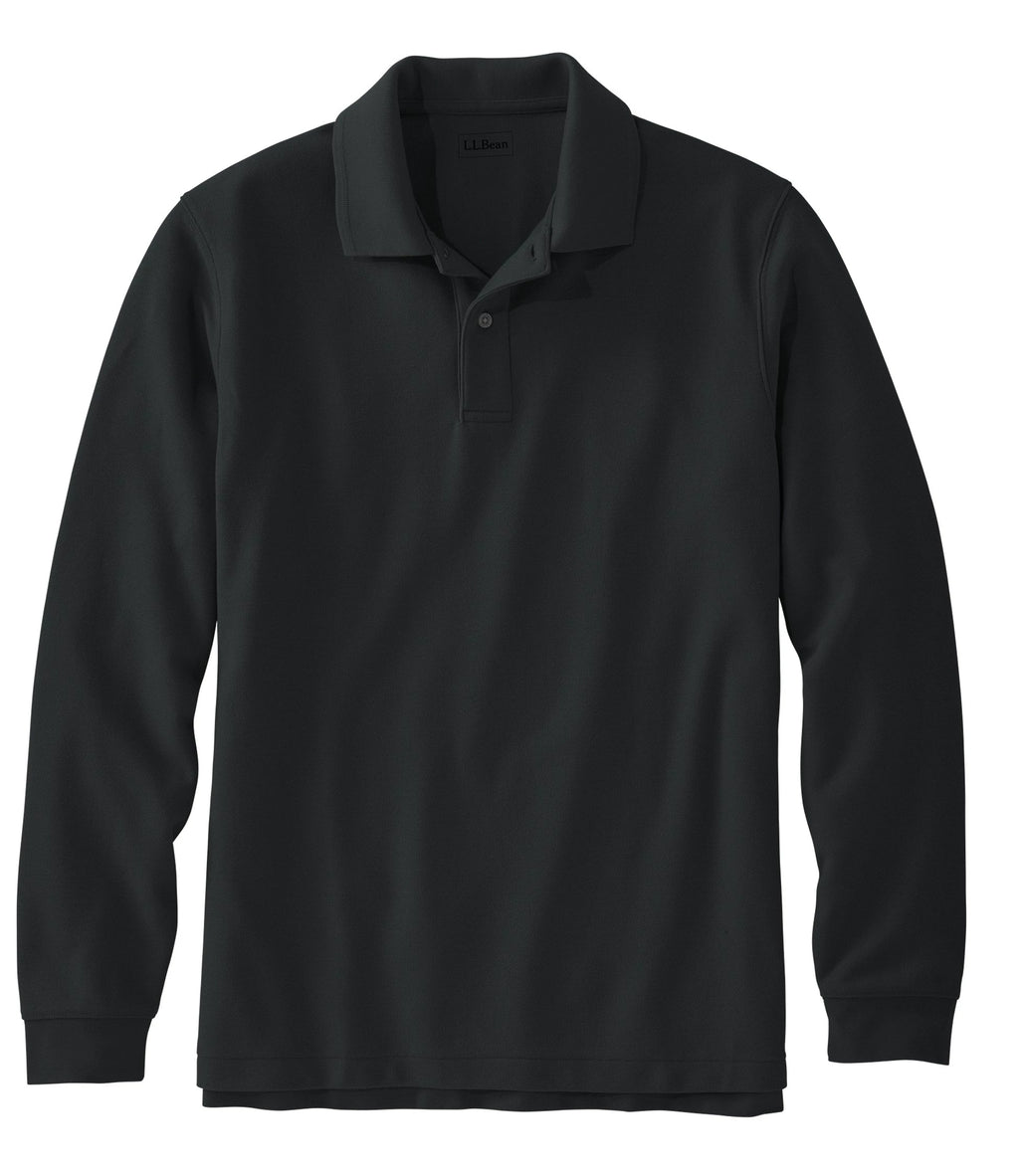 Men's Long-Sleeve Cotton Pique Polo - Lavender