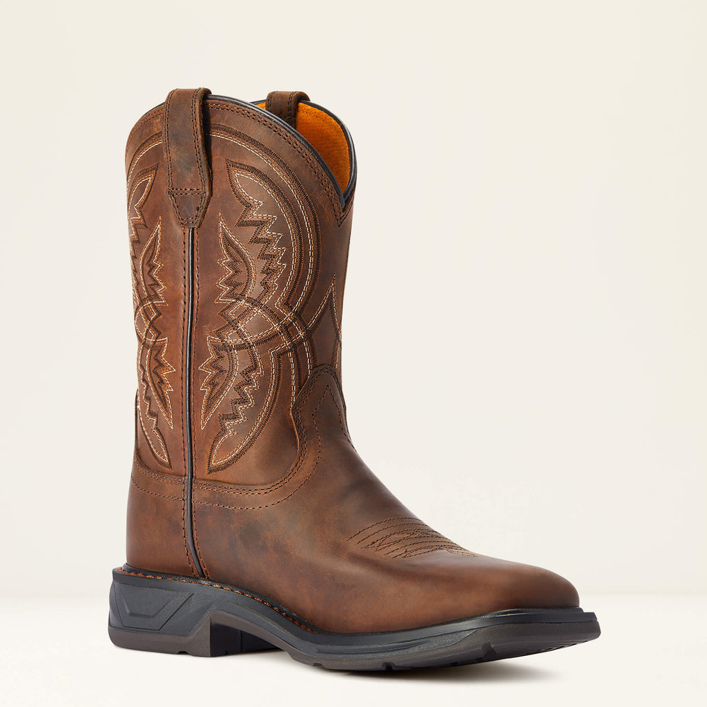 Kids' Wide Square Toe Western Boots - Tan