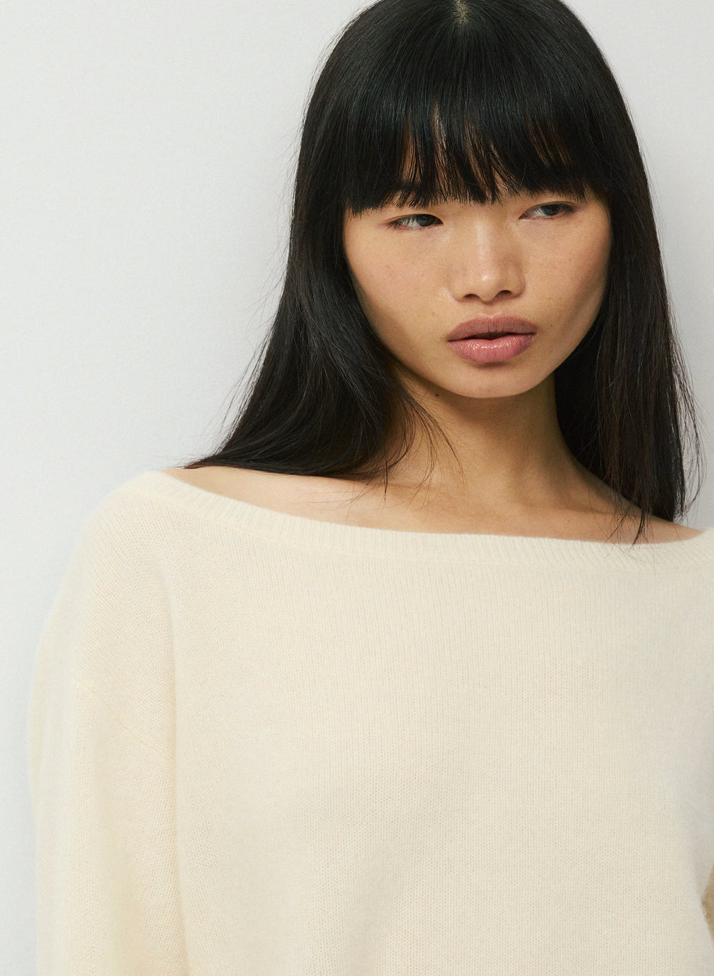 Cashmere Boatneck Sweater - Heather Gray
