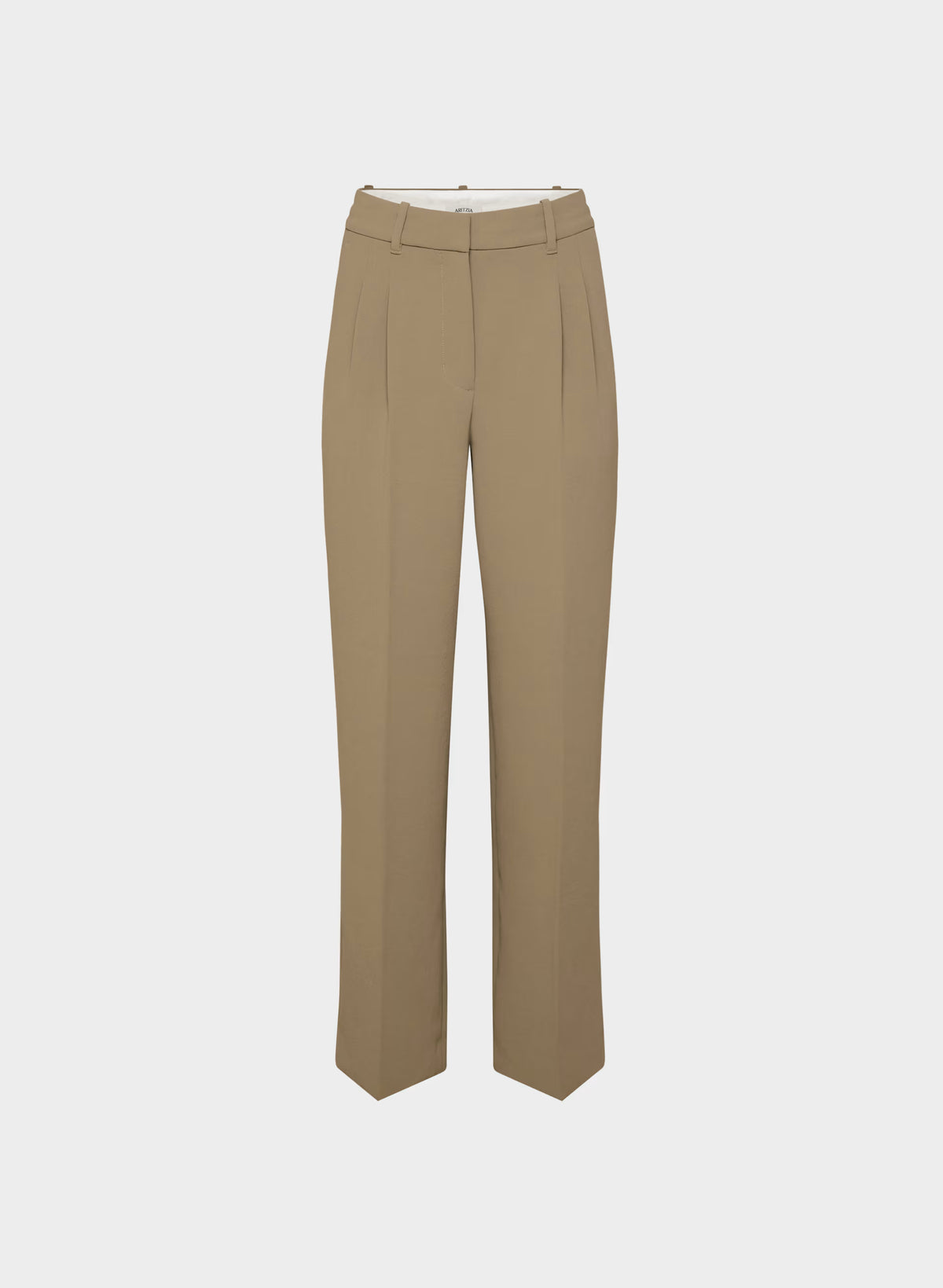 High-Rise Wide-Leg Crepe Trousers - Sand