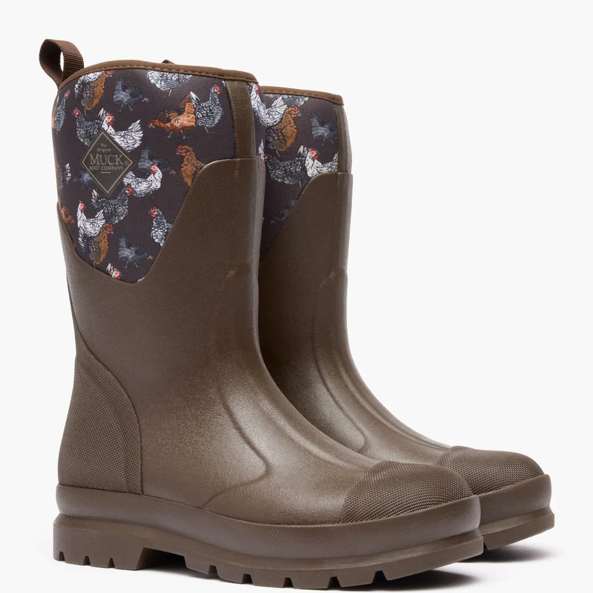 Women's Waterproof Mid Work Boot - Chicken Print