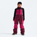 Women's Snow Bib Pants - Burgundy
