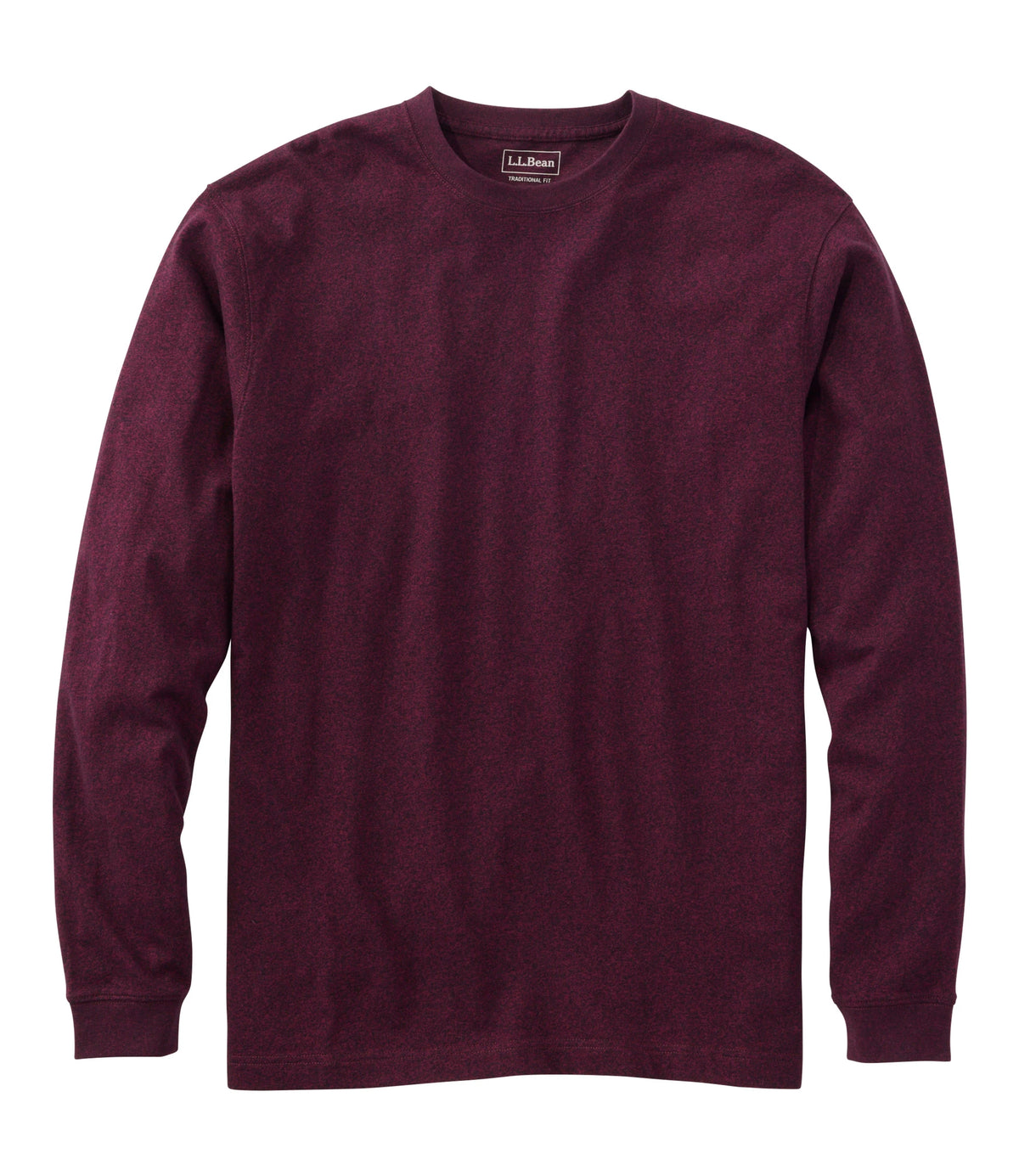 Men's Long-Sleeve Cotton Crewneck T-Shirt - Black