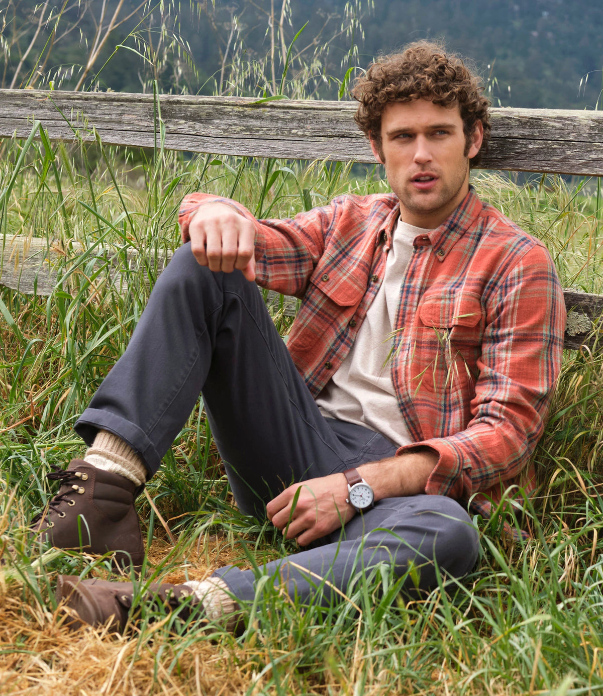 Men's Brushed Cotton Flannel Shirt - Barley