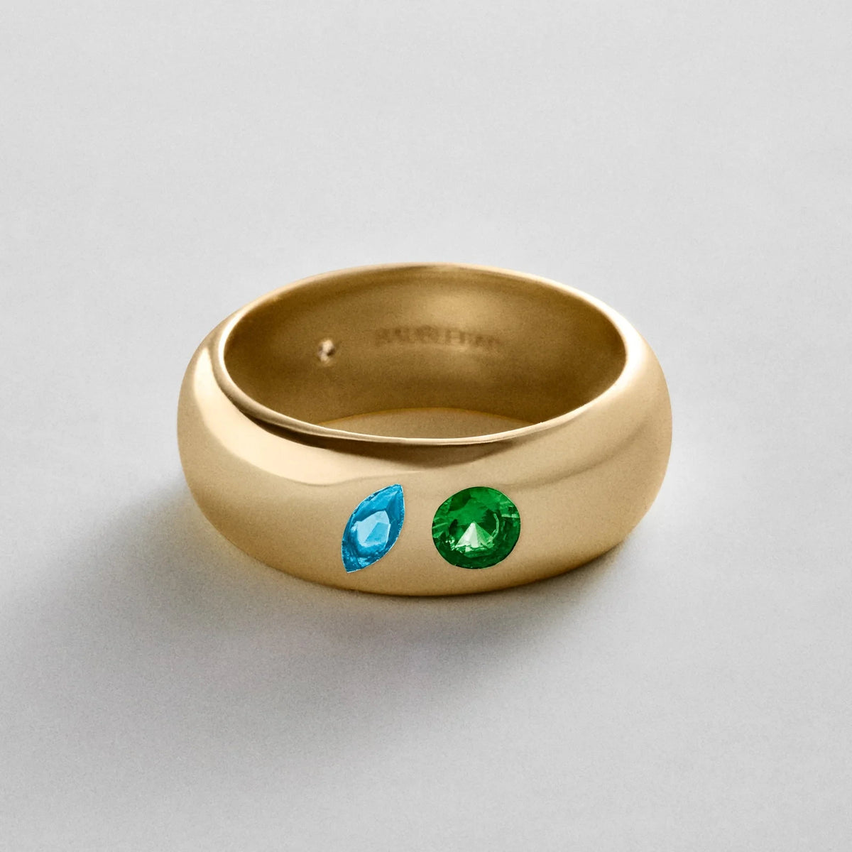 Custom Two-Stone Gold-Plated Band Ring