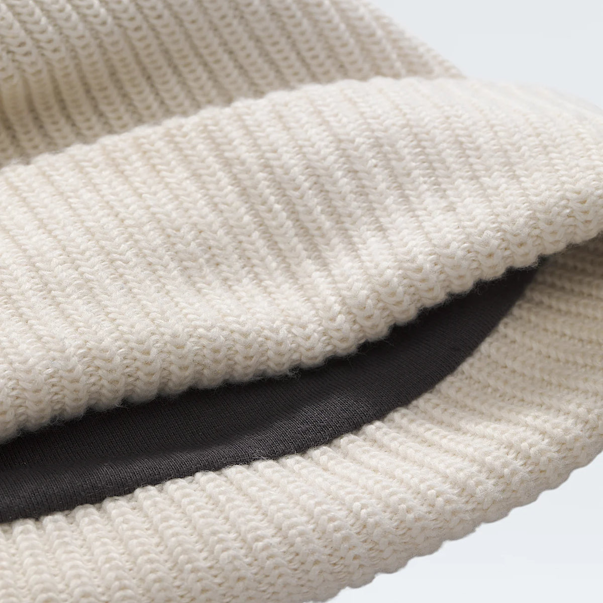 Lined Knit Beanie - Cream
