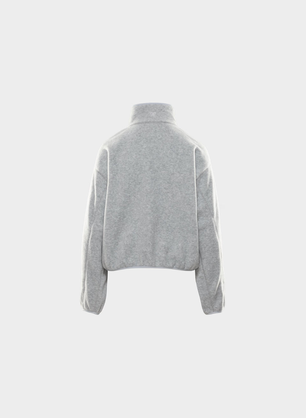 Oversized Half-Zip Microfleece Pullover - Gray