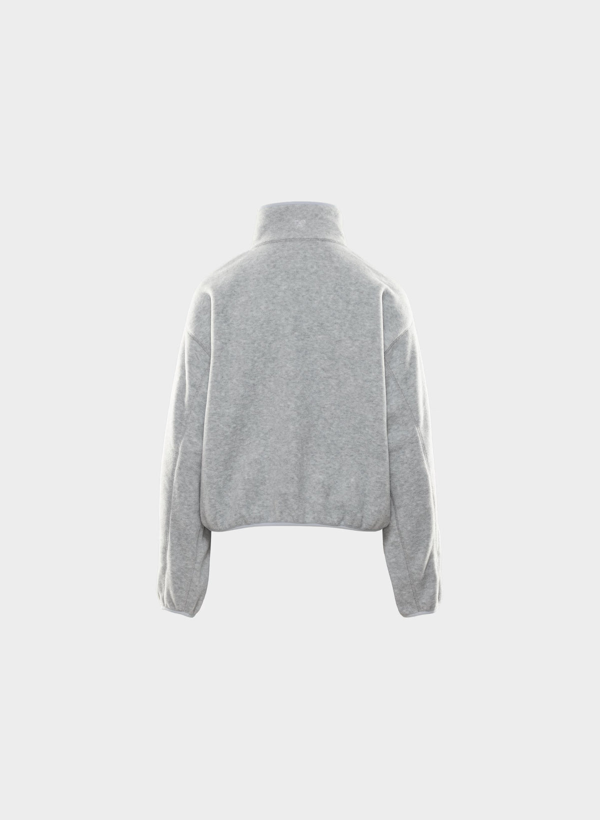Oversized Half-Zip Microfleece Pullover - Gray