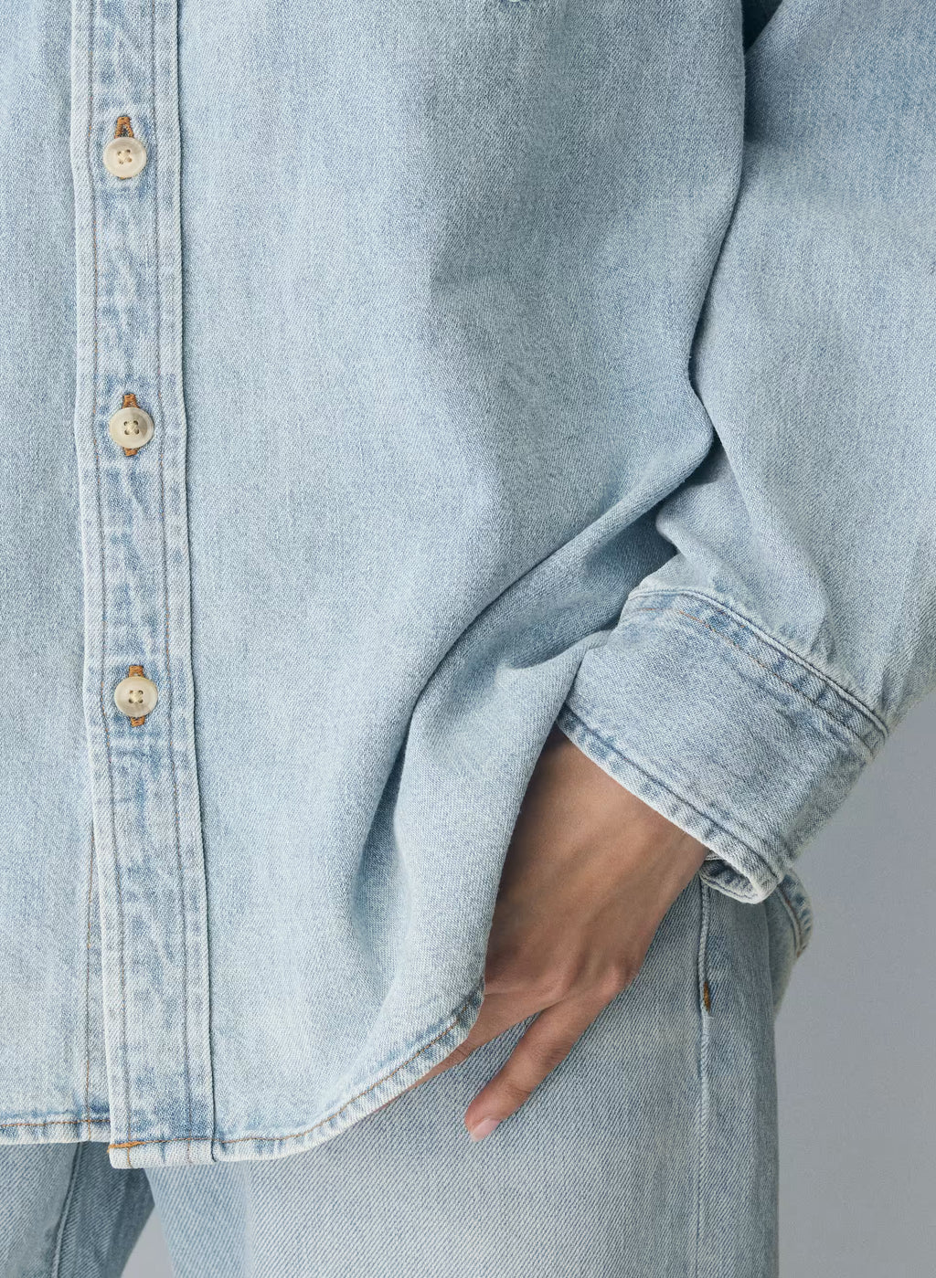 Oversized Hemp Blend Denim Shirt - Indigo