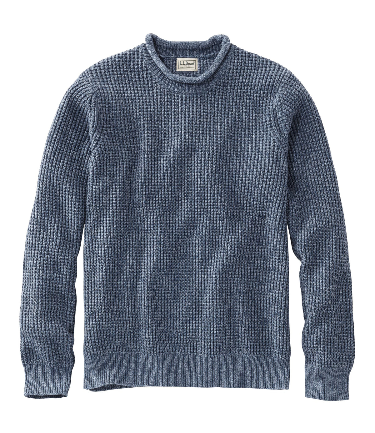Men's Organic Cotton Waffle Knit Sweater - Indigo