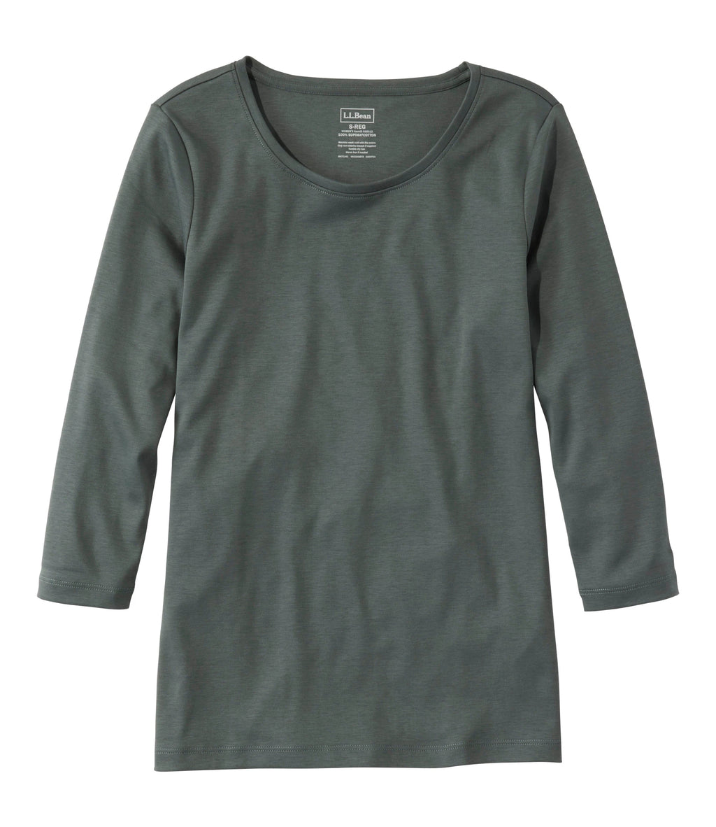 Women's Pima Cotton Jewel Neck T-Shirt - Black