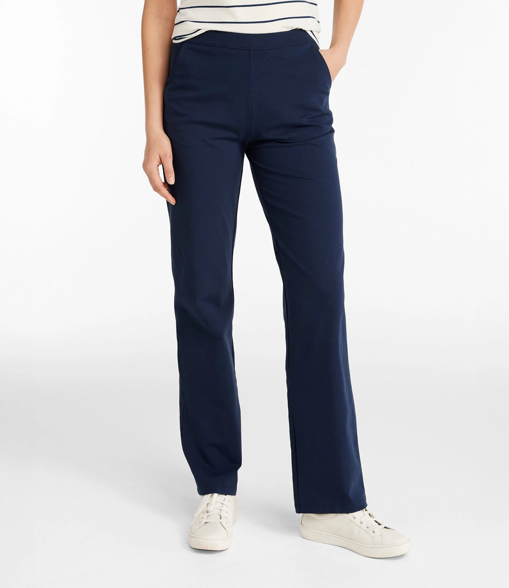 Women's High-Rise Straight-Leg Knit Pants - Black