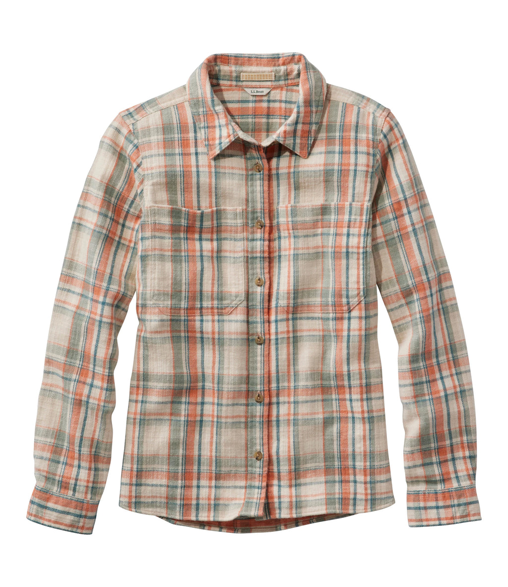 Women's Brushed Cotton Flannel Shirt - Natural