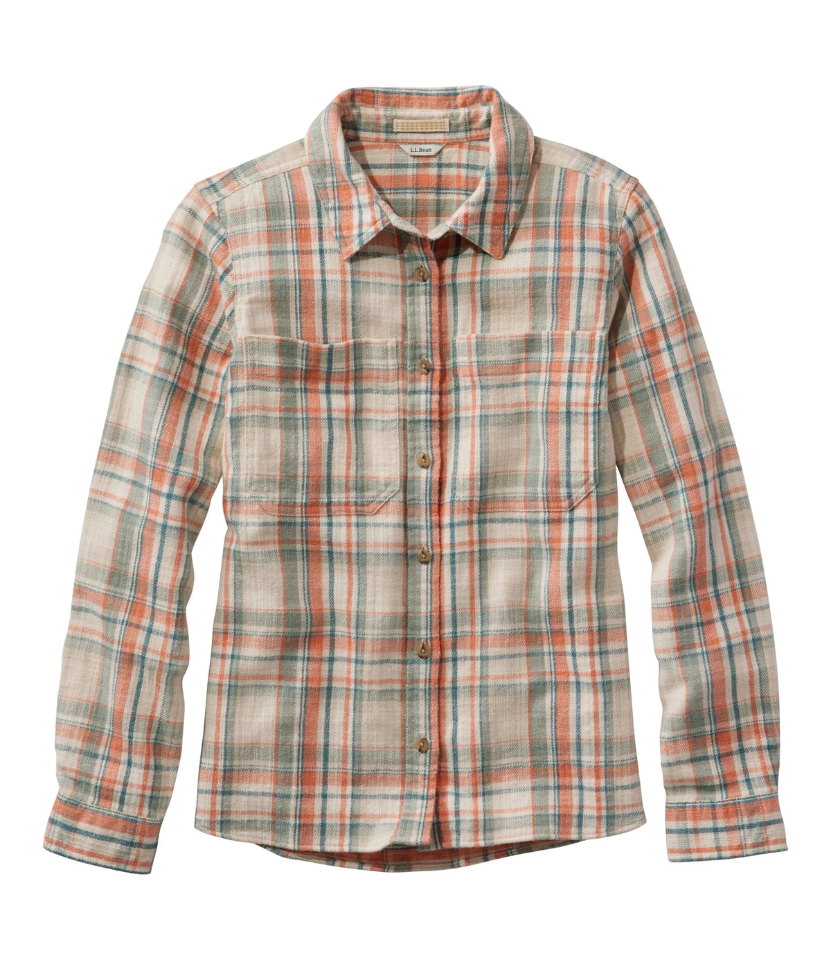 Women's Brushed Cotton Flannel Shirt - Natural