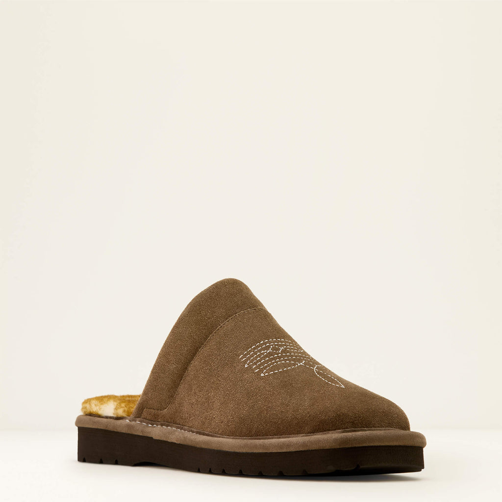 Men's Suede Square Toe Slipper - Chestnut