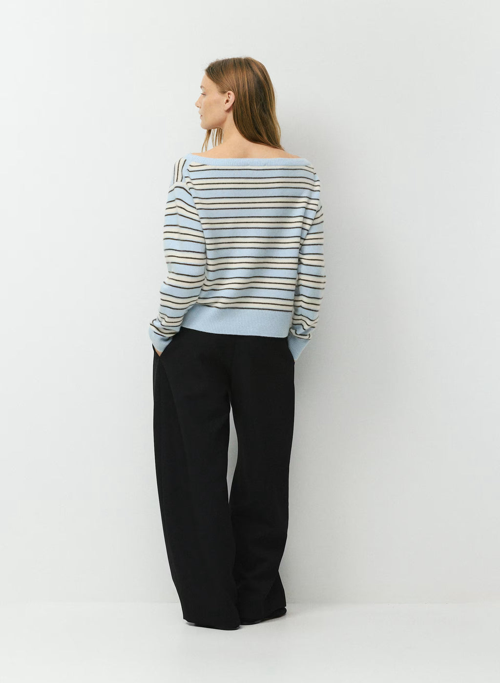Cashmere Boatneck Sweater - Heather Gray