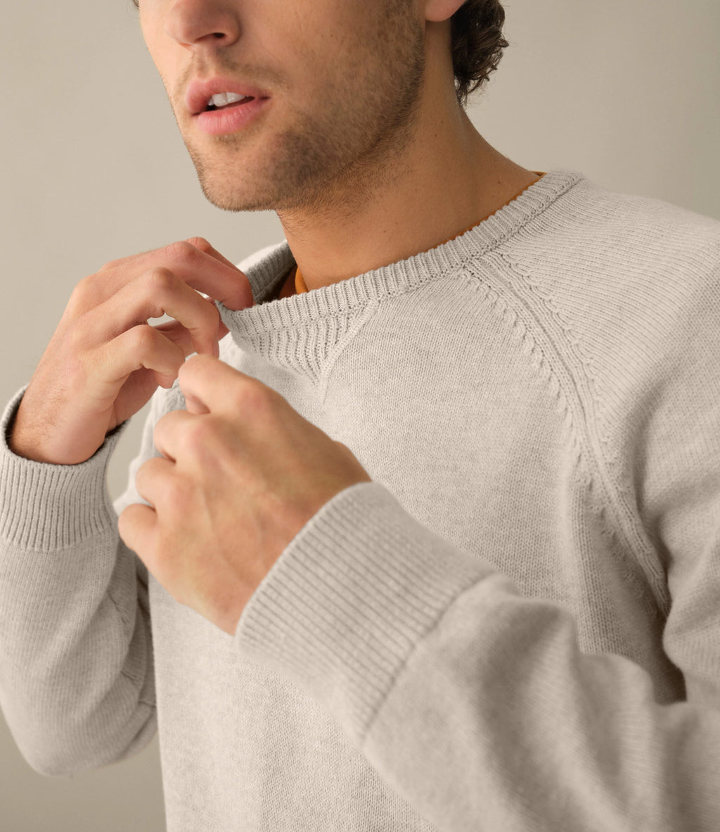 Men's Cotton Cashmere Crewneck Sweater - Navy