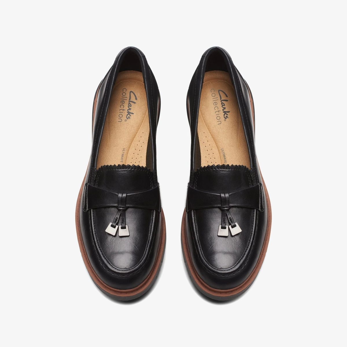 Leather Lug Sole Loafer - Black