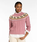 Women's Cotton Cable Knit Crewneck Sweater - Orchid