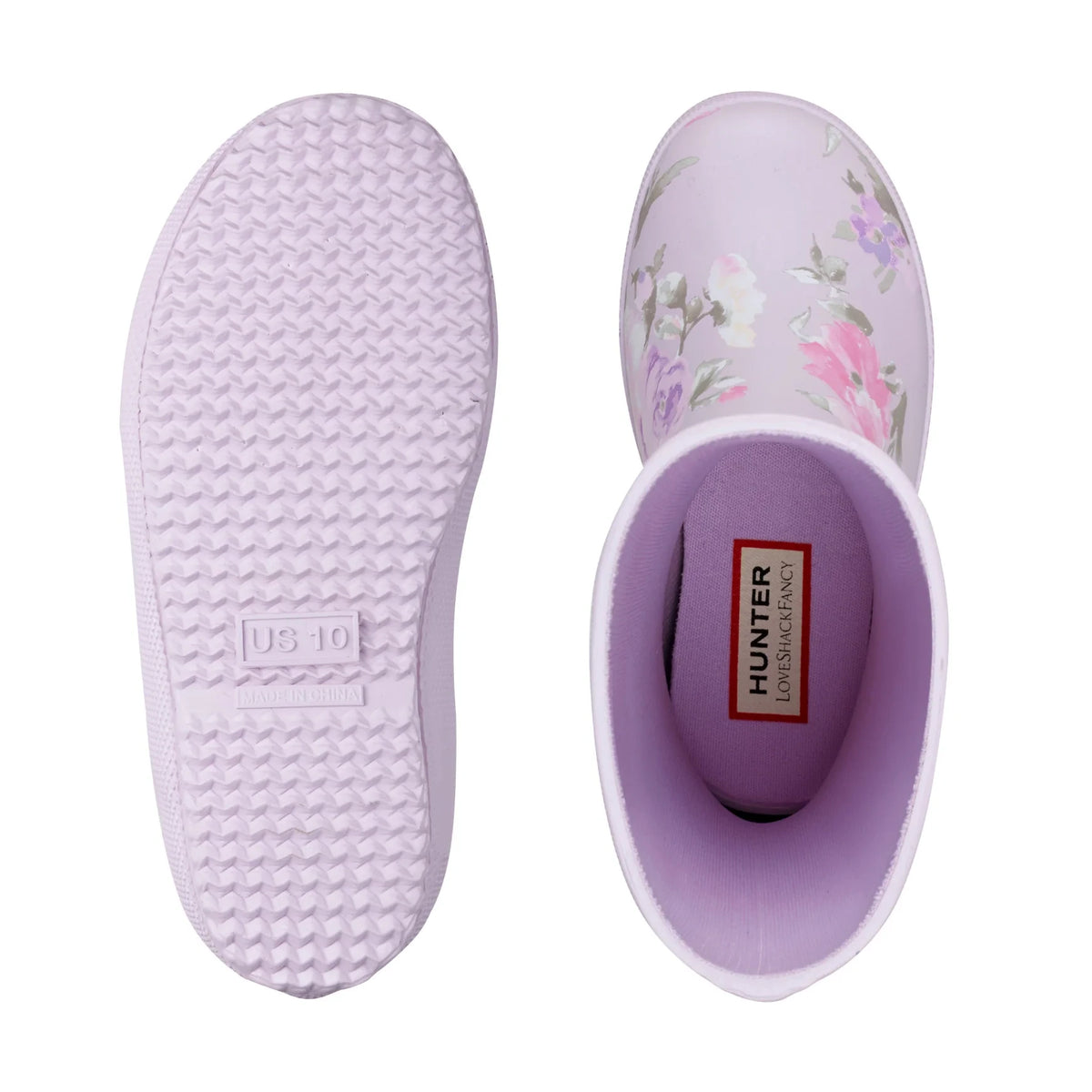 Kids' Waterproof Rubber Rain Boot - Lavender Floral