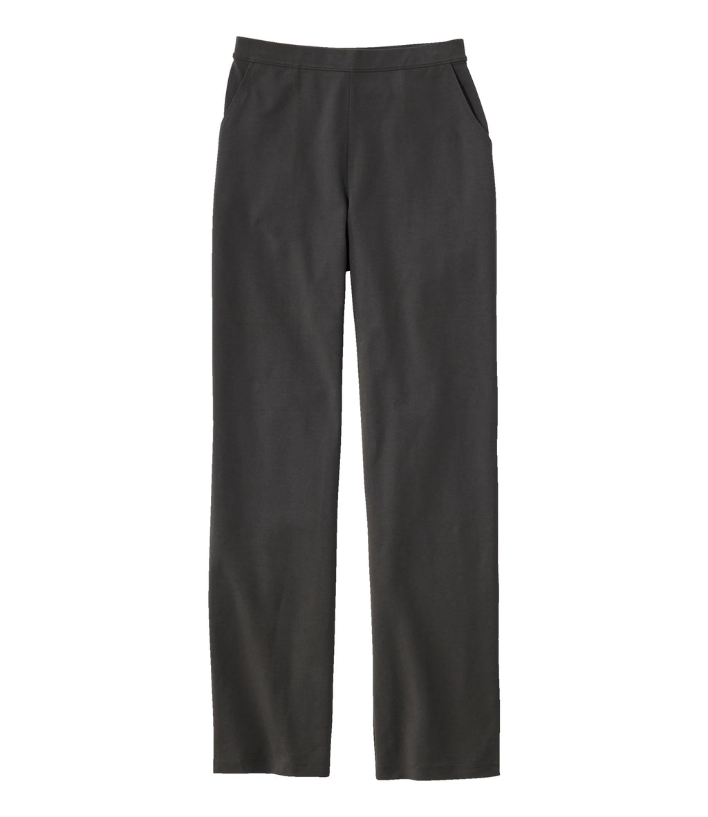 Women's High-Rise Straight-Leg Knit Pants - Black