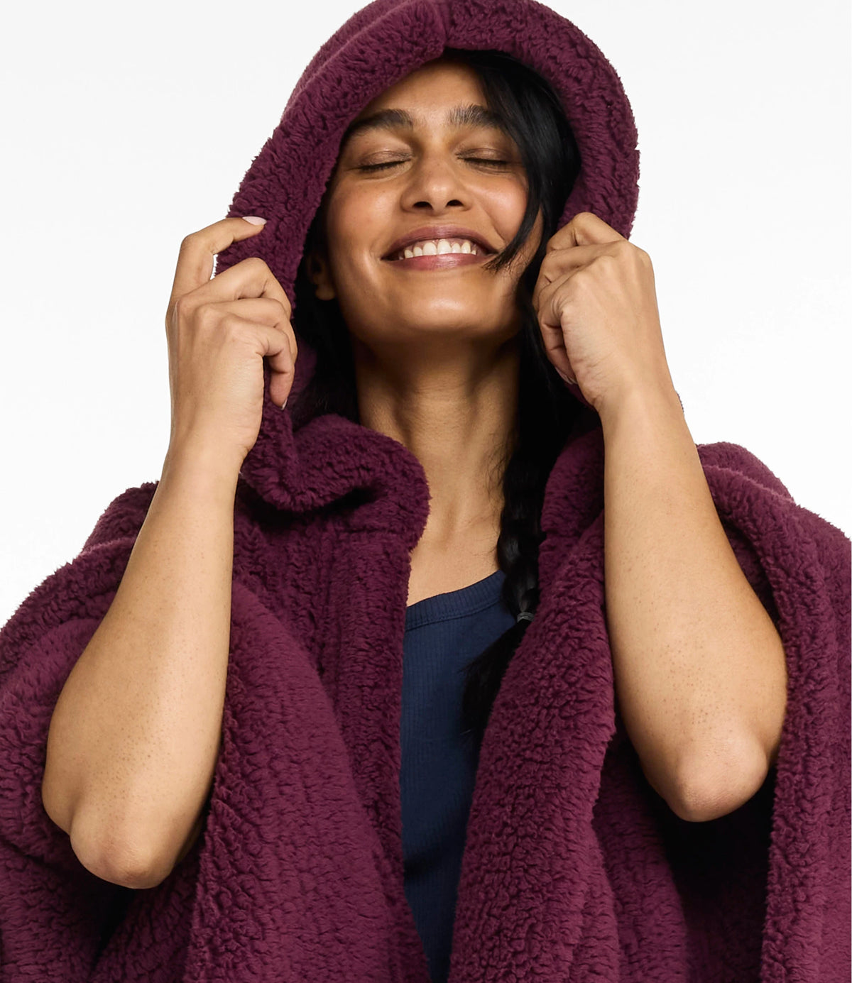 Hooded Sherpa Wearable Throw - Gray
