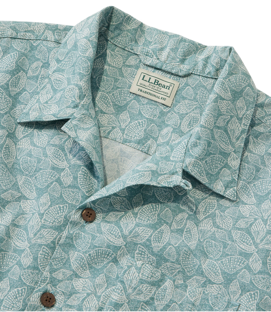 Men's Short-Sleeve Cotton Print Shirt - Brown
