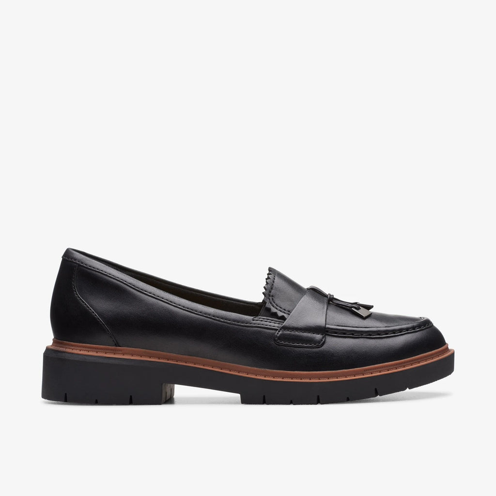 Leather Lug Sole Loafer - Black