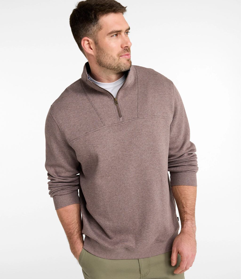 Men's Waffle Knit Quarter-Zip Sweatshirt - Blue