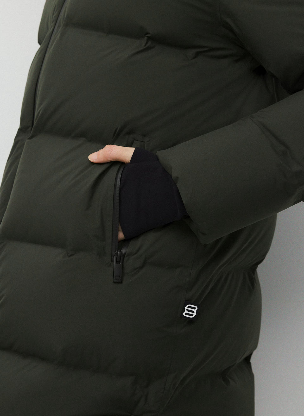 Waterproof Long Down Puffer Coat - Gray