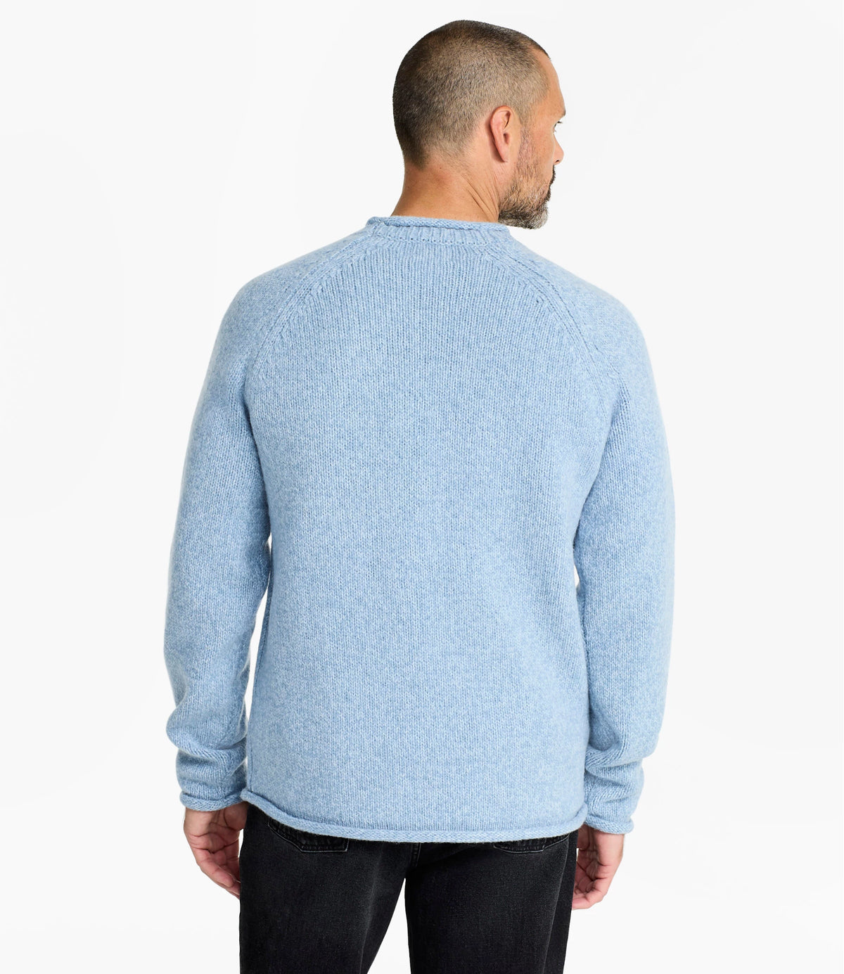 Men's Lambswool Rollneck Sweater - Natural