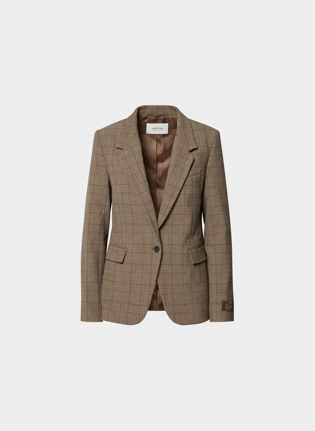 Single-Breasted Stretch Blazer - Check