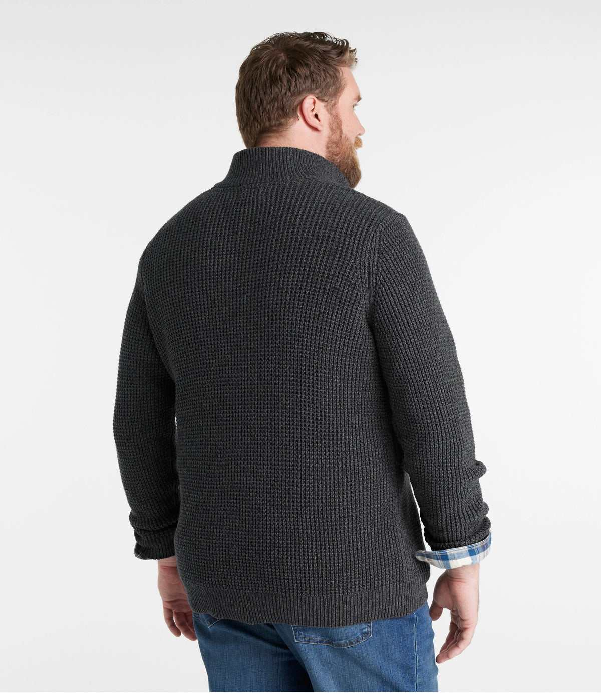 Men's Organic Cotton Waffle Quarter-Zip Sweater