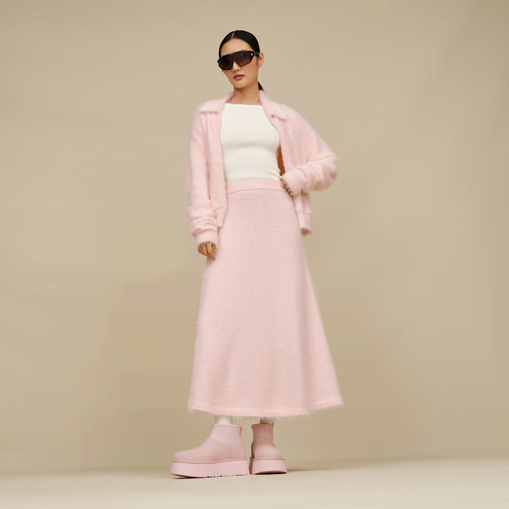 Women's Plush Knit Maxi Skirt - Pale Orchid