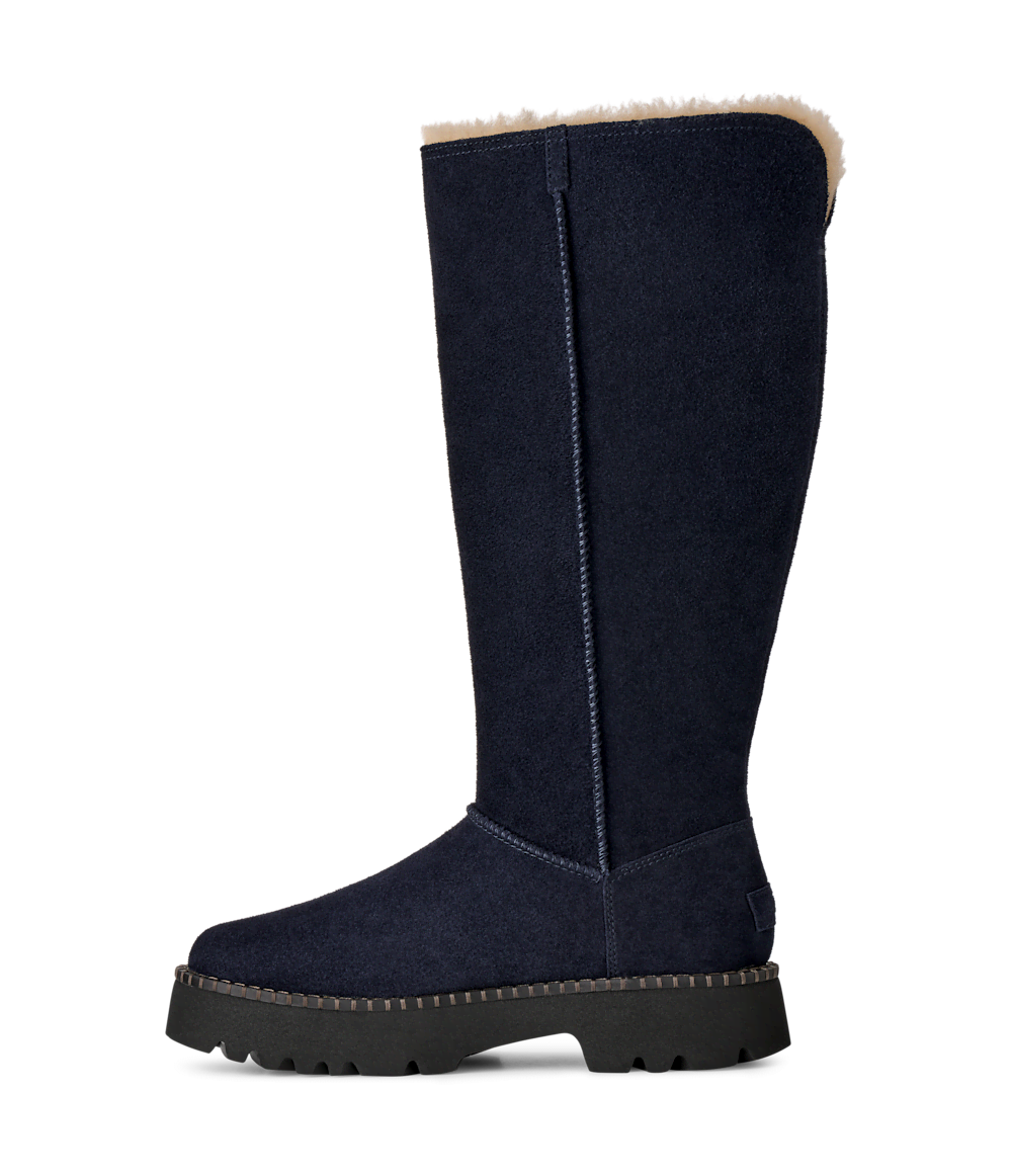 Women's Suede Platform Tall Boot - Blue
