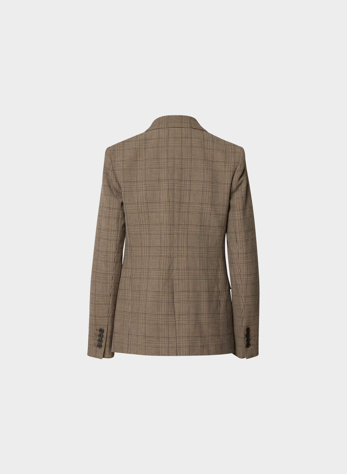 Single-Breasted Stretch Blazer - Check