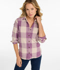 Women's Brushed Cotton Flannel Shirt - Natural