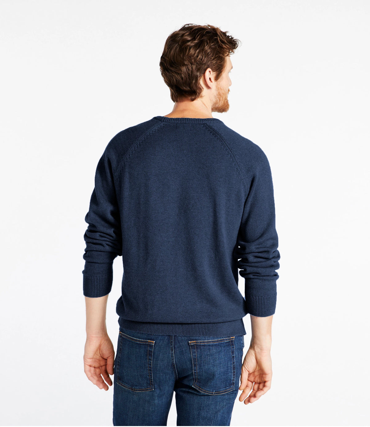 Men's Cotton Cashmere Crewneck Sweater - Navy
