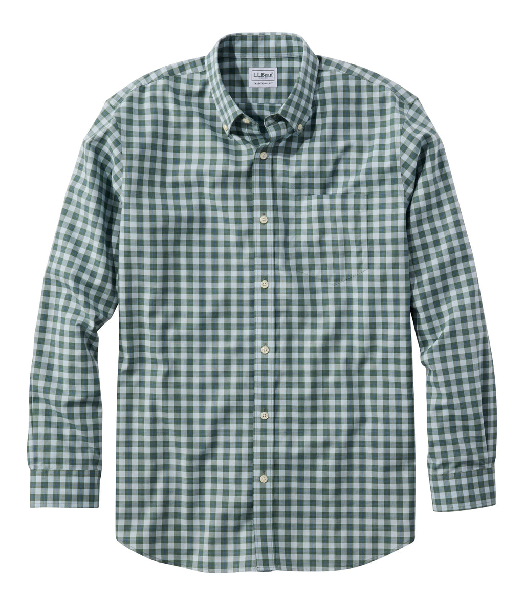 Men's Cotton Check Button-Down Shirt - Light Gold