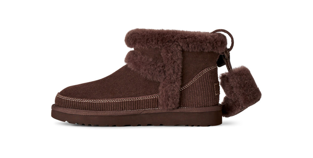 Women's Suede Mini Boot With Removable Charm