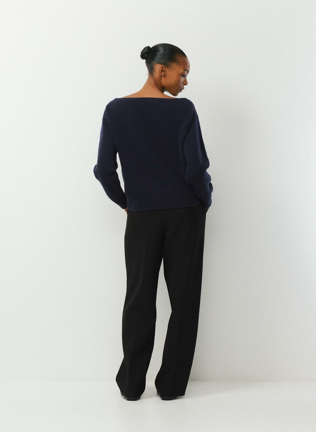 Cashmere Boatneck Sweater - Heather Gray