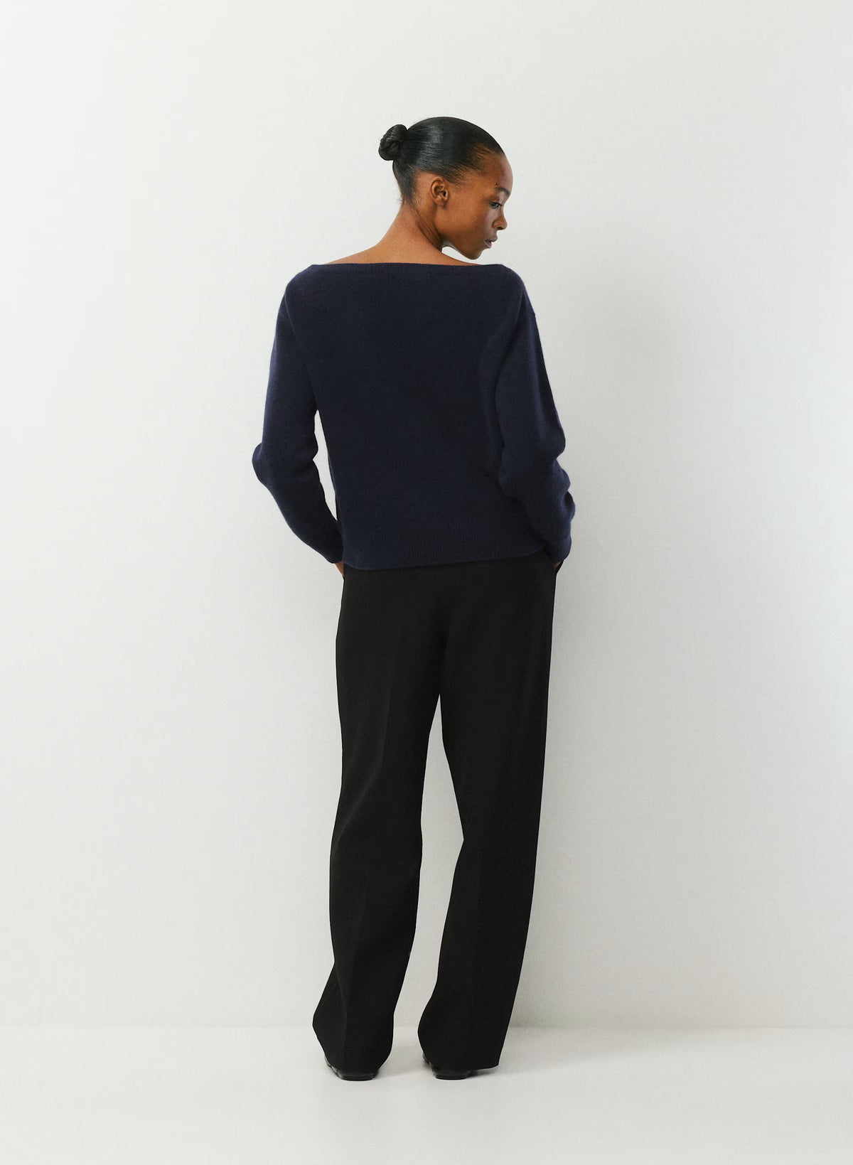 Cashmere Boatneck Sweater - Heather Gray