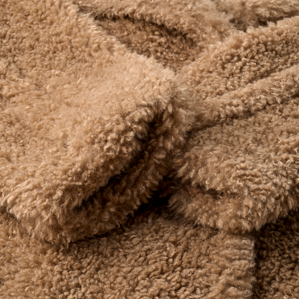 Women's Long Faux Fur Coat - Sand