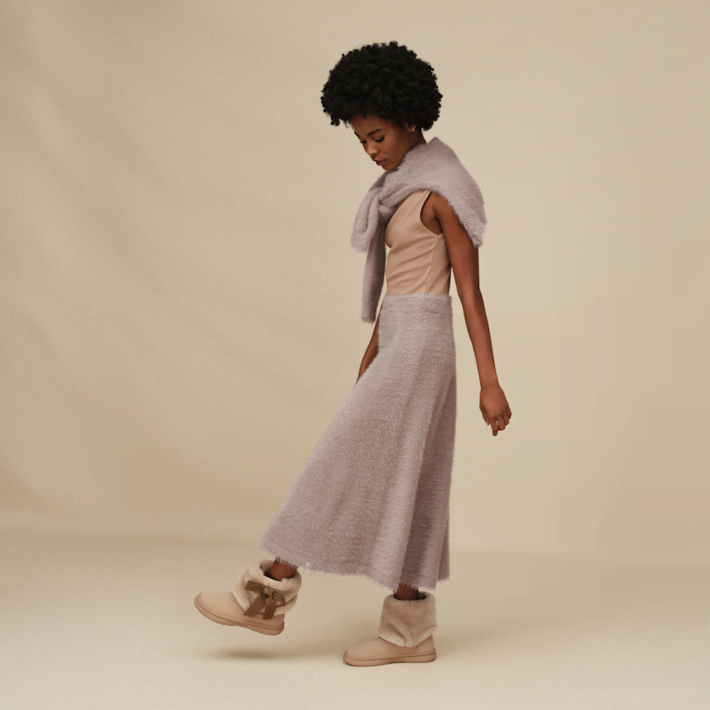 Women's Plush Knit Maxi Skirt - Pale Orchid