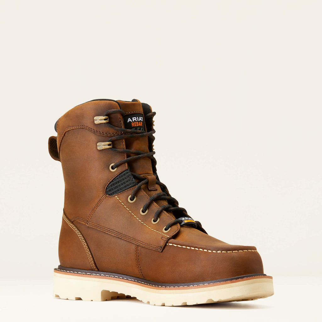 Waterproof Composite Toe Moc Toe Work Boot - Brown