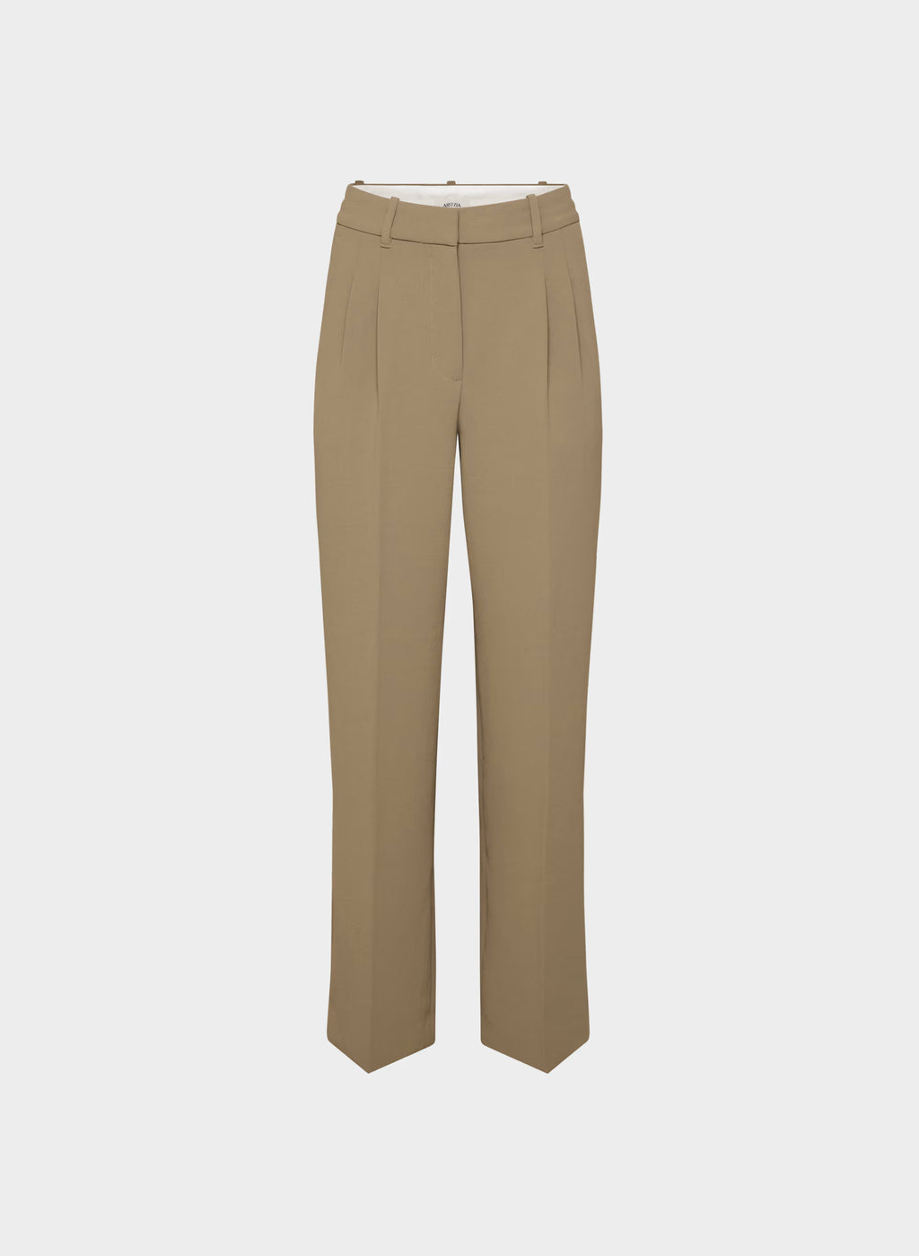 High-Rise Wide-Leg Crepe Trousers - Sand
