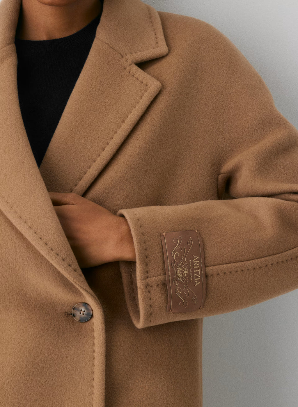 Double-Breasted Wool Cashmere Coat - Herringbone