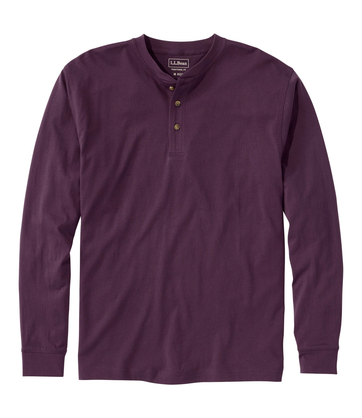 Men's Long-Sleeve Cotton Henley Shirt - Blue