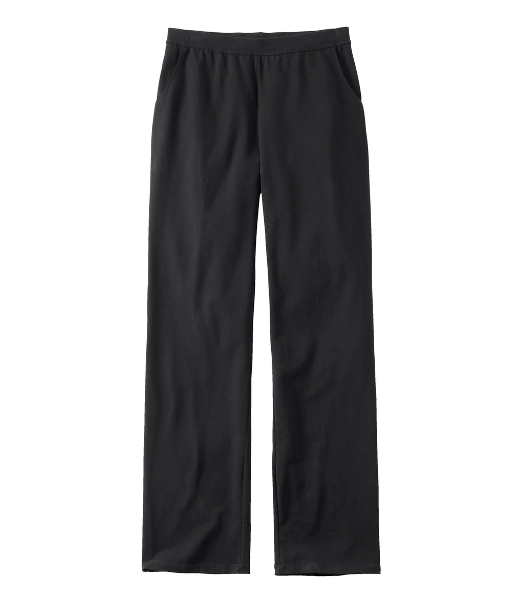 Women's High-Rise Straight-Leg Knit Pants - Black
